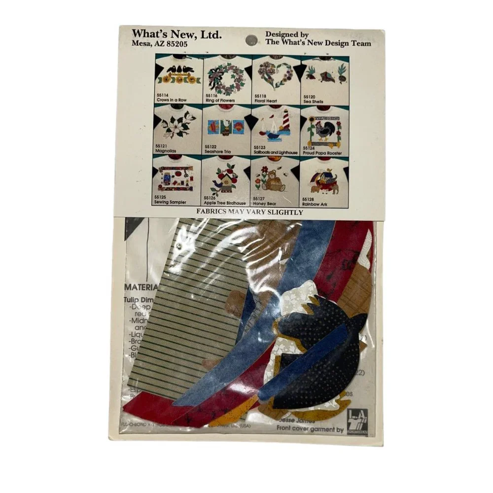 NIP What's New Ltd Fabric Appliques Iron-On 55128 Rainbow Ark Noahs Elephant